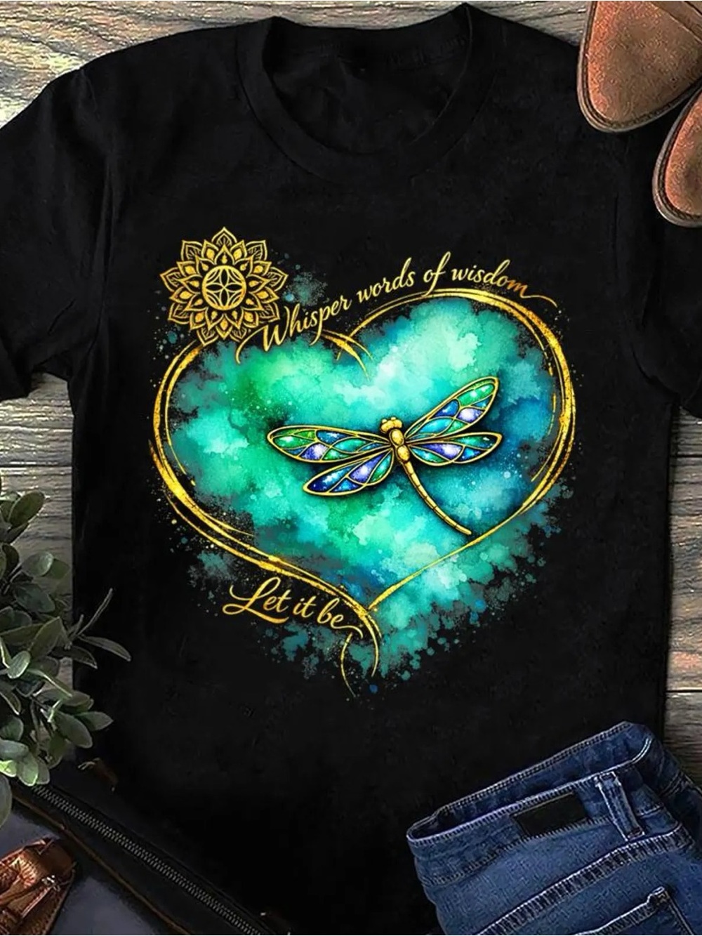 Let it Be Dragonfly Shirt, spiritual Wisdom Graphic Tee Unisex